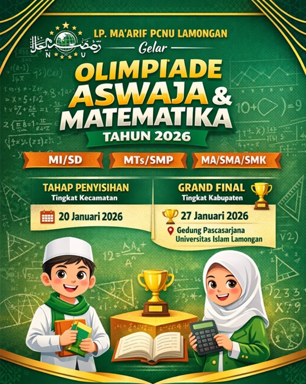 LP. Ma’arif PCNU Lamongan Gelar Olimpiade Aswaja dan Matematika Tahun 2026