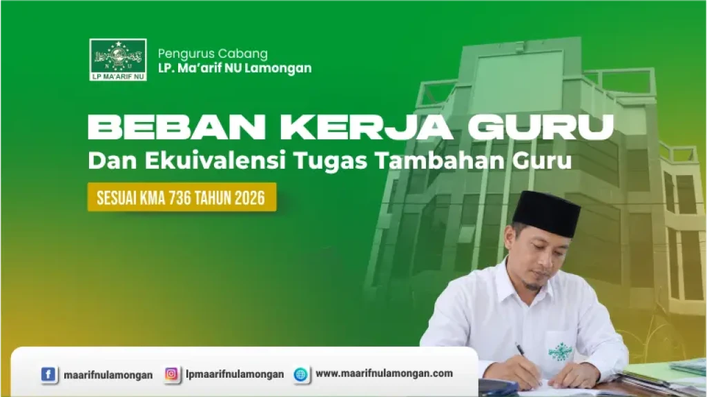 Beban Kerja Guru dan Ekuivalensi Tugas Tambahan Guru Sesuai KMA 736 Tahun 2026
